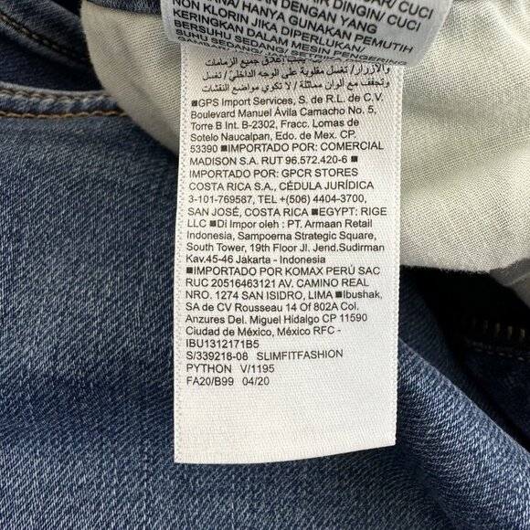 Old Navy Men's Slim Built In Flex Jeans Medium Blue Wash Size 34 X 34 Distressed - Picture 9 of 13